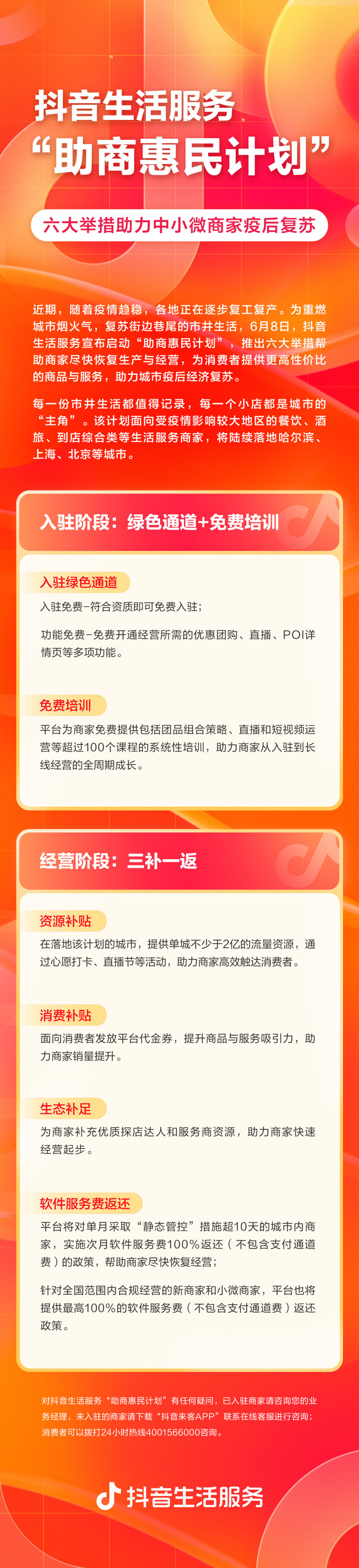 抖音生活服务启动“助商惠民计划”,六大举措助力中小商家疫后复苏