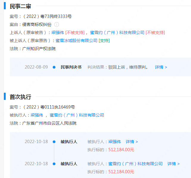 蹭“蜜雪冰城”, 这个奶茶品牌被判赔50万!