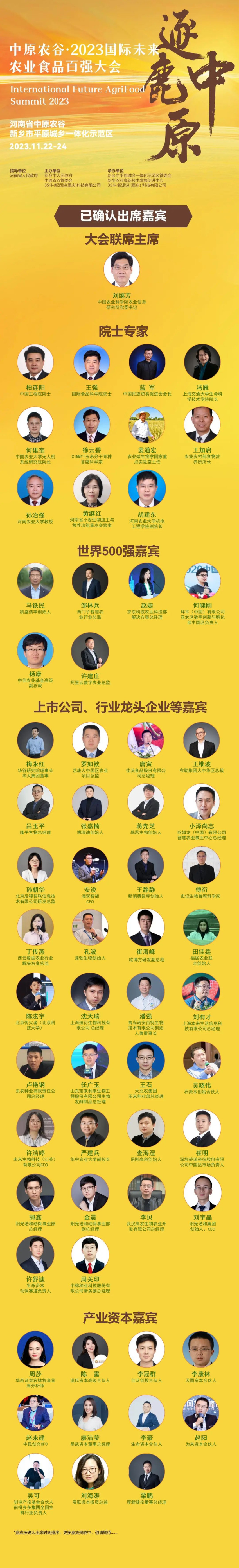 【年度重磅活动】2023国际未来农业食品百强大会，11.22-24中原农谷见