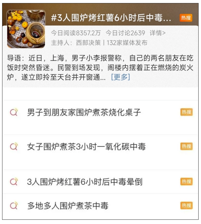 半个月47人中毒,“围炉煮茶”风险大于仪式感?