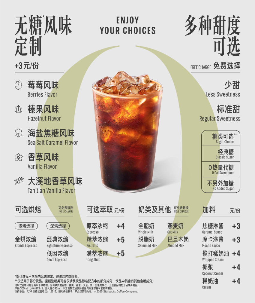 “风味加满不加糖”，星巴克引领风味咖啡进入无糖时代